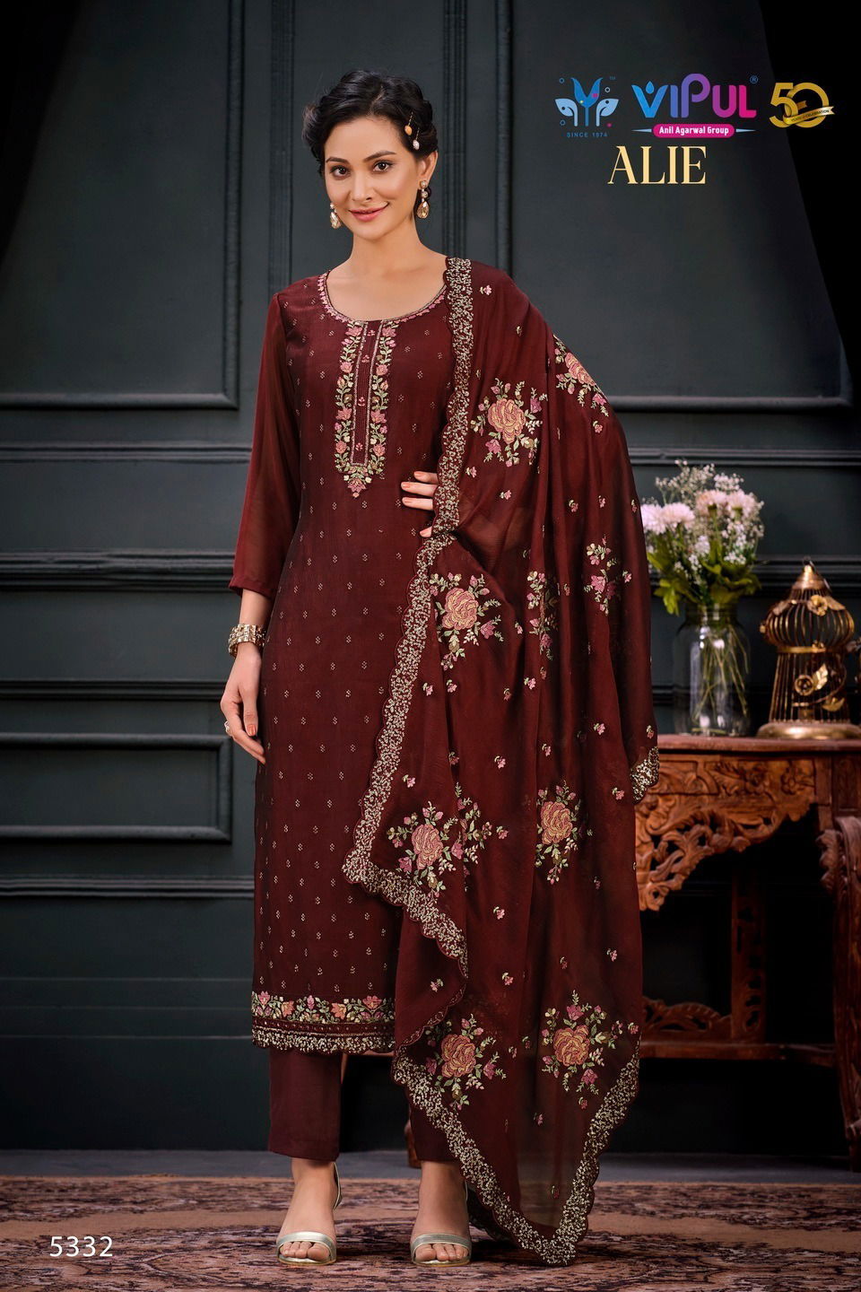 Alie By Vipul Heavy Embroidery Georgette Suits Catalog